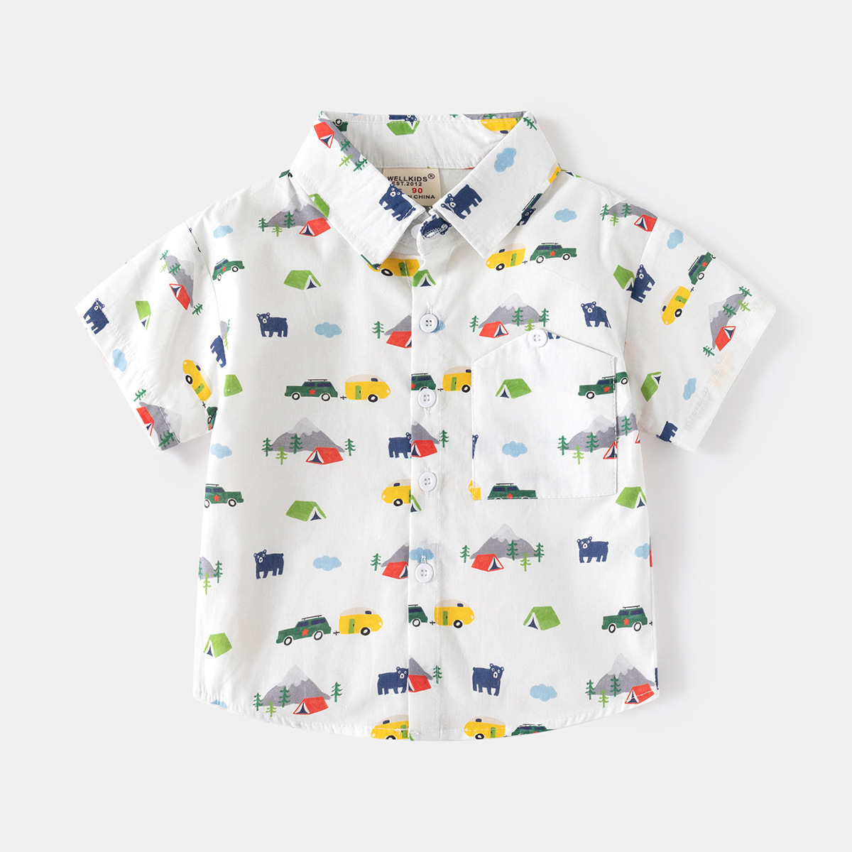 Baby Clothing Korea - قميص مطبوع للأولاد 2025 ملابس صيفية