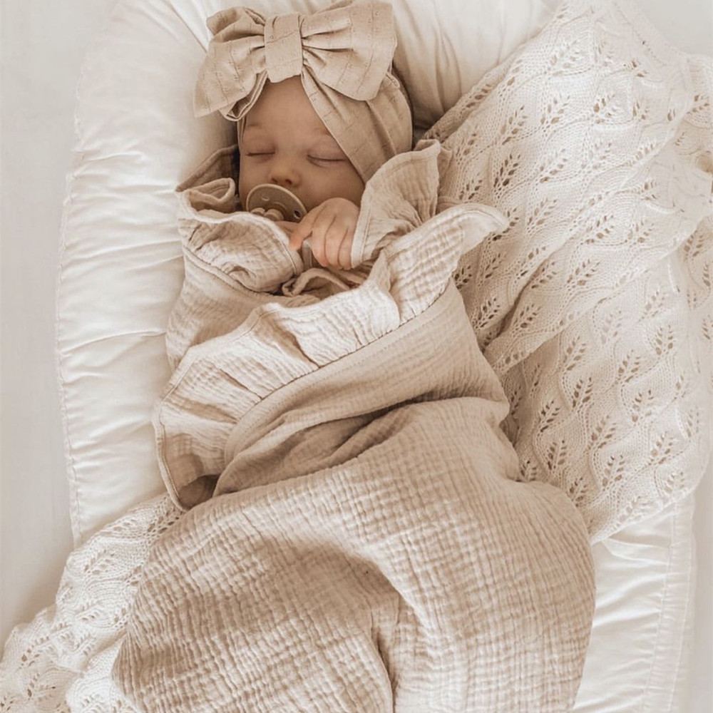 Baby Clothing Organic Cotton - INS تكدرت الشاش الطفل قماط البطانيات