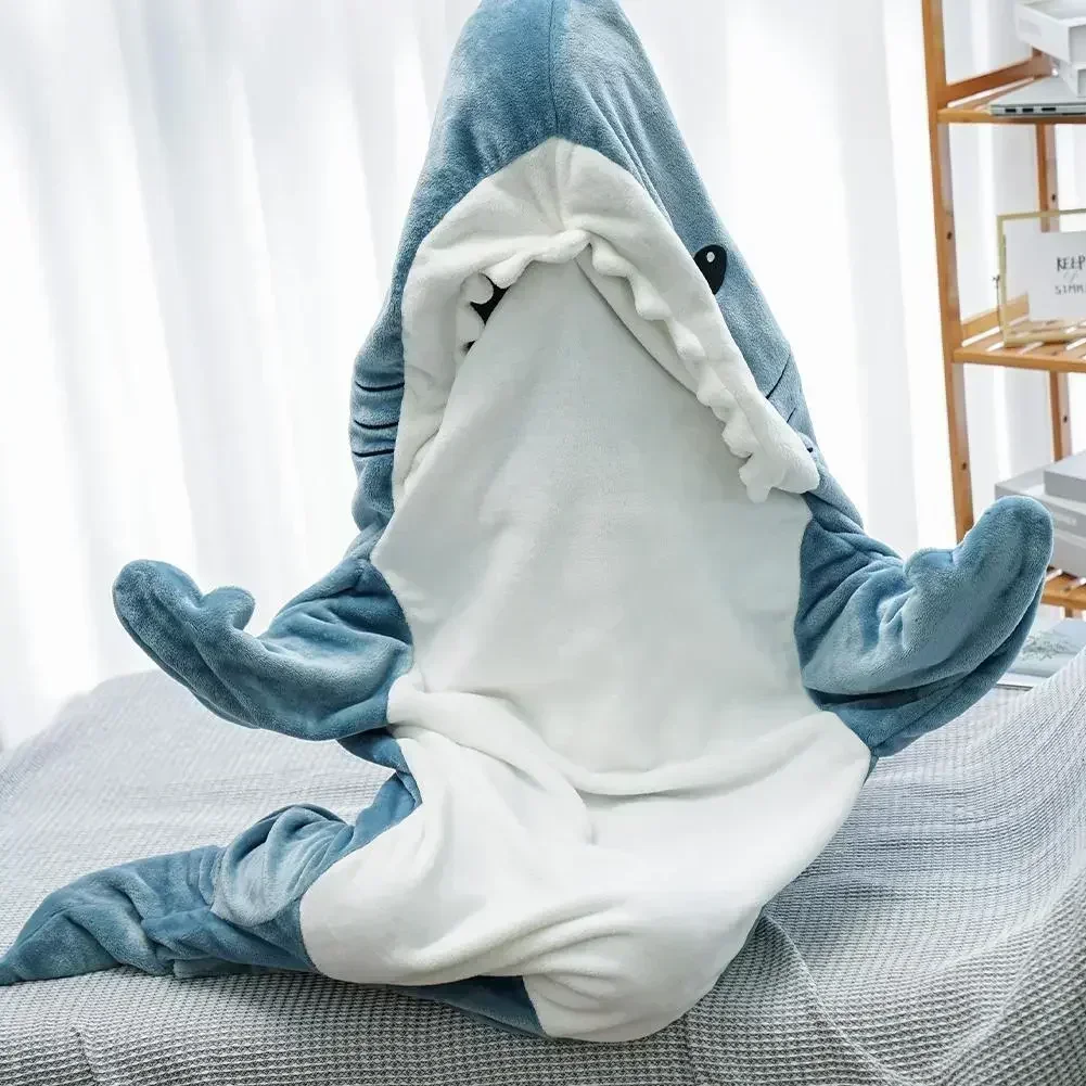 Fleece Sleep Bag - الكرتون القرش بطانية هوديي النساء Kigurumi