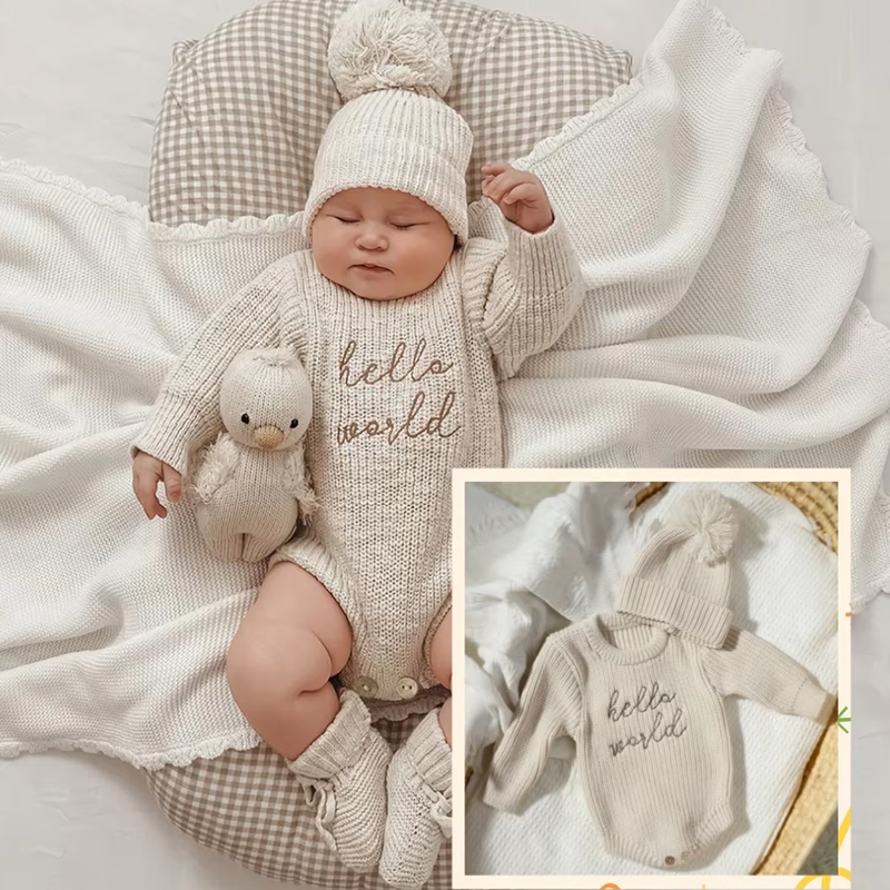 Baby Clothing Brands - Ylsteed مرحبا العالم الحياكة الوليد التصوير