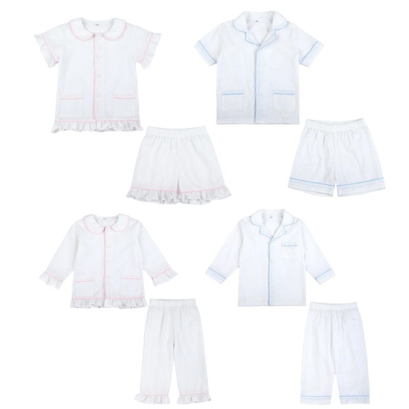 Baby Sleep Suit - طقم بيجامة قطنية بيضاء للأطفال ،