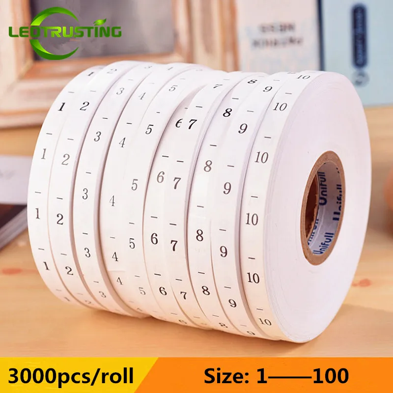 3000 قطعة/لفة ملصقات أرقام من  - مراجعة Baby Clothing Labels وسعره