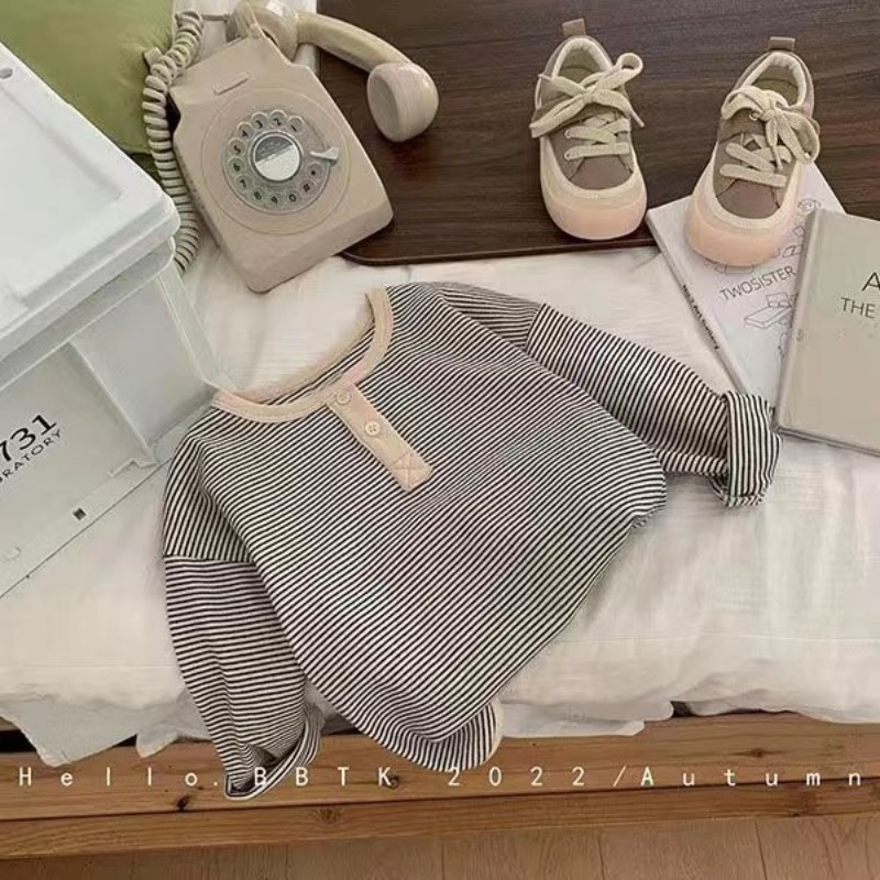 تي شيرت مخطط بأكمام طويلة للأط - مراجعة Baby Clothing Korea وسعره