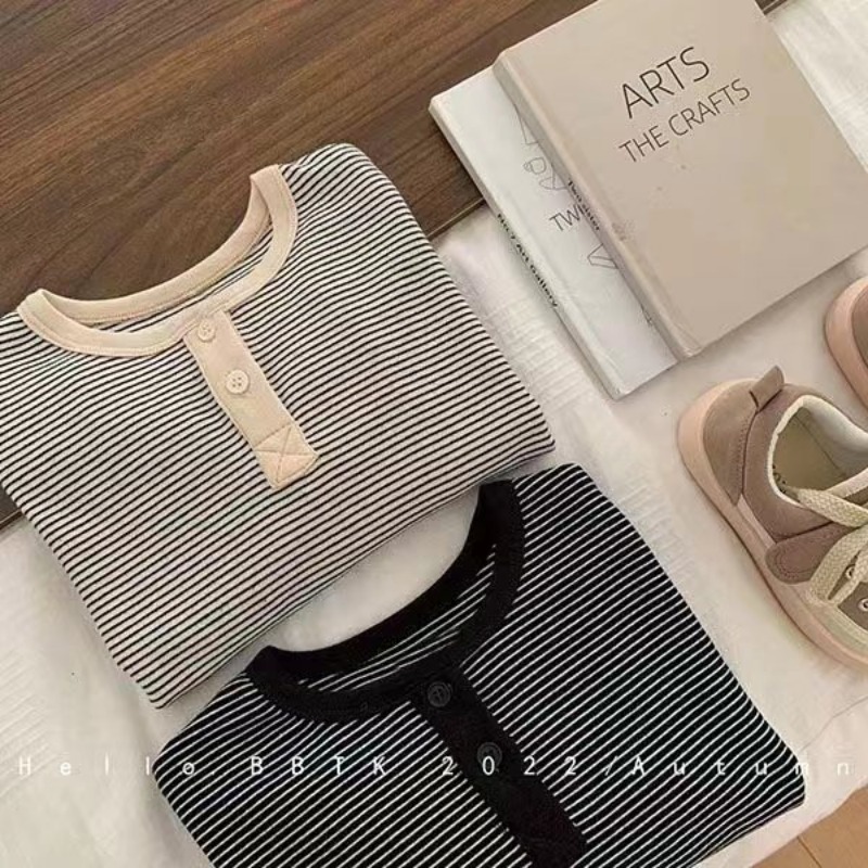 تي شيرت مخطط بأكمام طويلة للأط - مراجعة Baby Clothing Korea وسعره