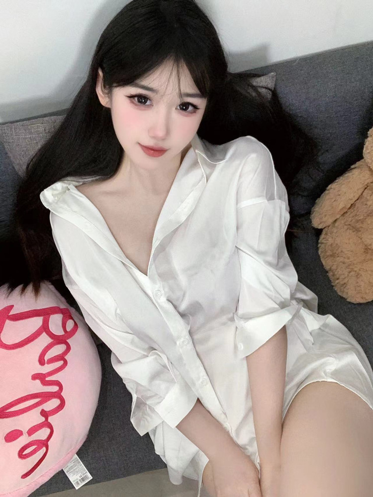 موضة قميص أبيض اللون منظور أنث - مراجعة Baby Gown Nightwear وسعره