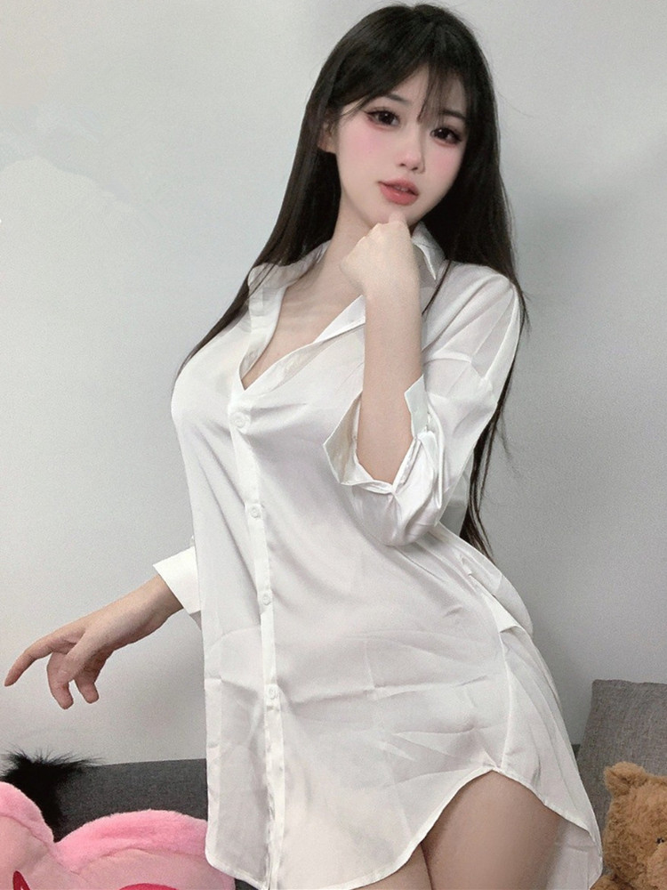 موضة قميص أبيض اللون منظور أنث - مراجعة Baby Gown Nightwear وسعره