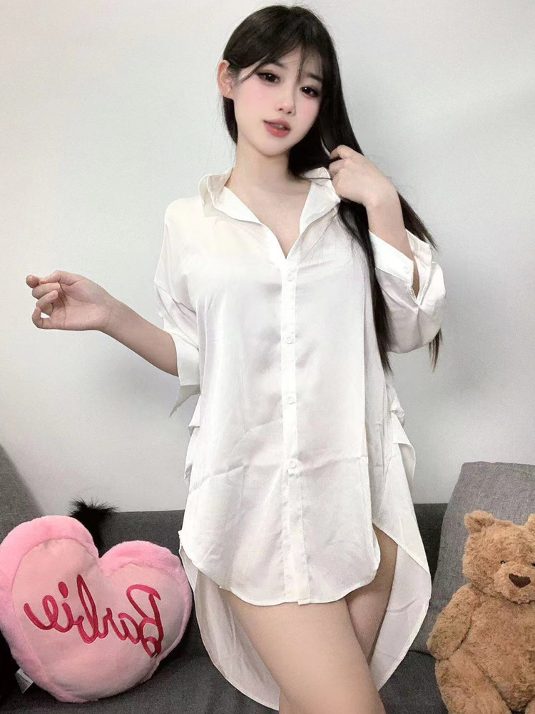 موضة قميص أبيض اللون منظور أنث - مراجعة Baby Gown Nightwear وسعره