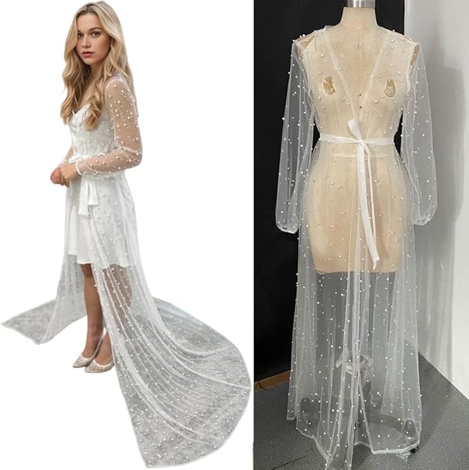 روب حمل طويل من التول الشفاف ا - مراجعة Baby Gown Nightwear وسعره