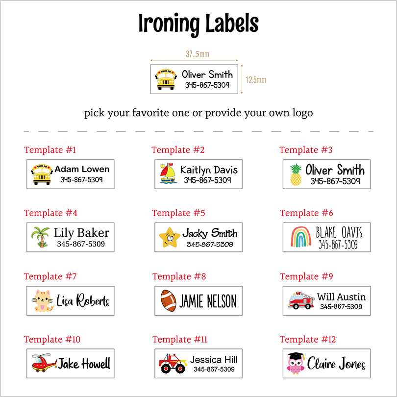 ملصقات كي مخصصة، ملصقات مدرسية - مراجعة Baby Clothing Labels وسعره